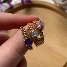 Load image into Gallery viewer, Iris Pink Gemstone Gold Adjustable Ring
